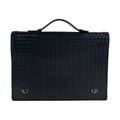 Bottega Veneta Intrecciato Black Leather Briefcase