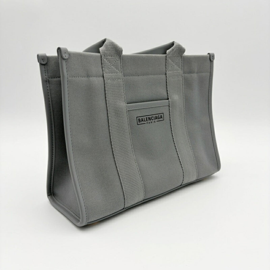 Balenciaga Gray Canvas Leather Tote