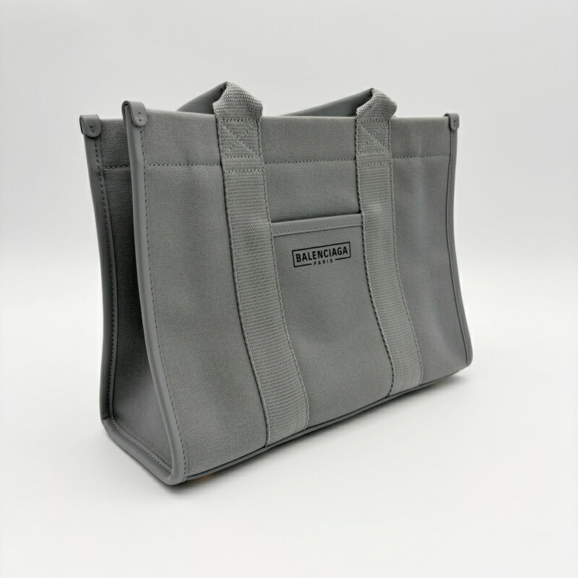 Balenciaga Gray Canvas Leather Tote