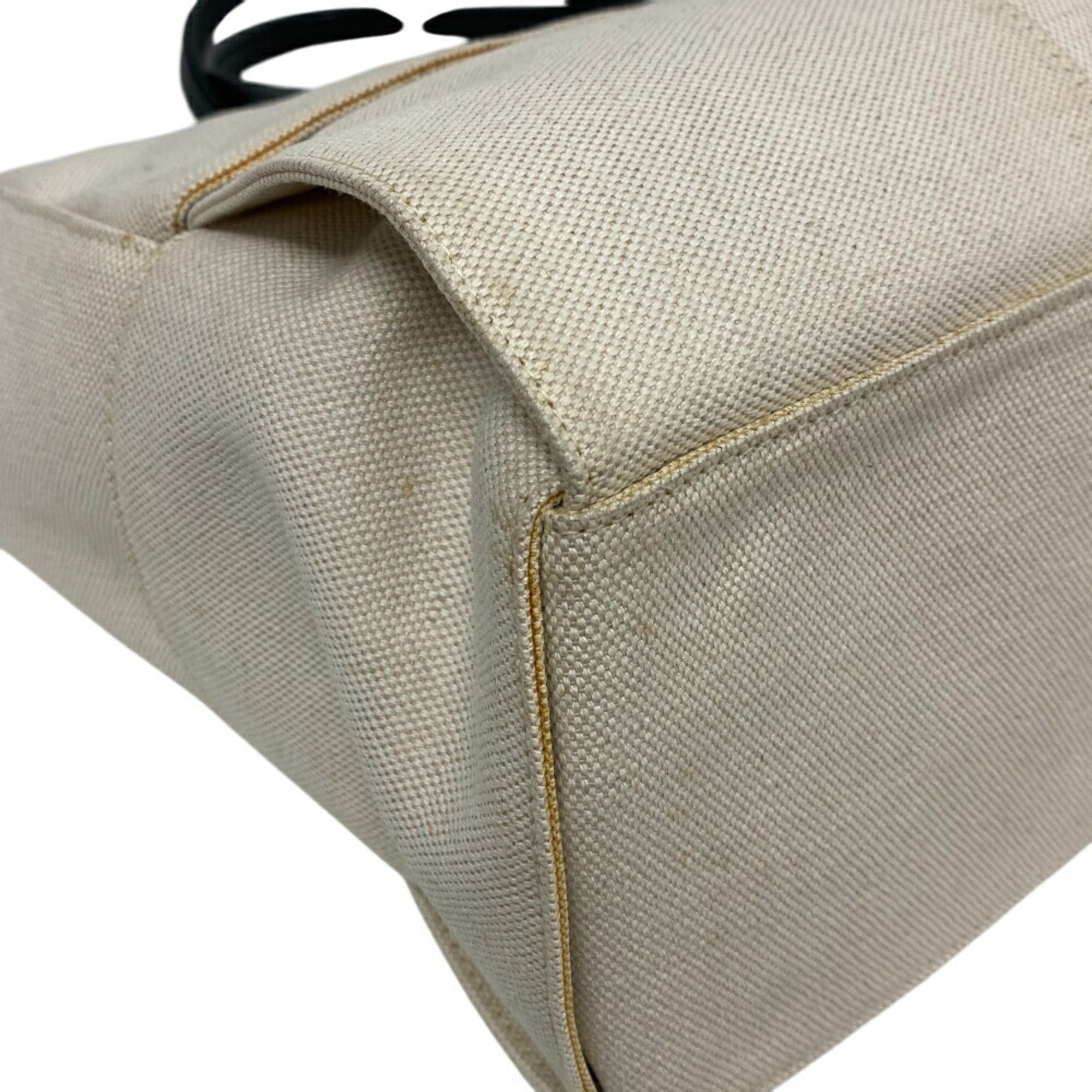 Bottega Veneta Ivory Canvas Leather Handbag