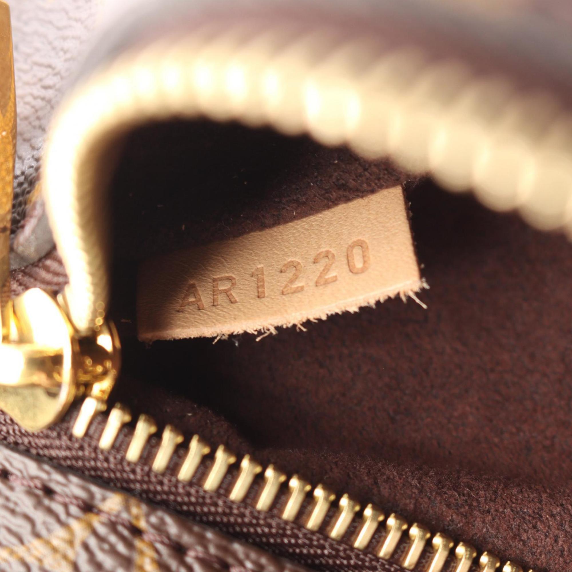 Louis Vuitton Brown Coated Canvas Leather Handbag Pochette