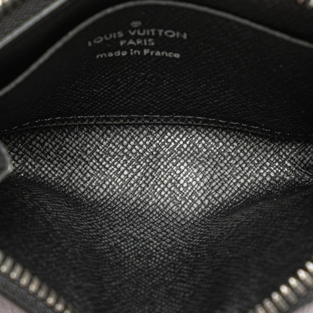 Louis Vuitton Black Leather Pvc Coin Purse/Coin Case