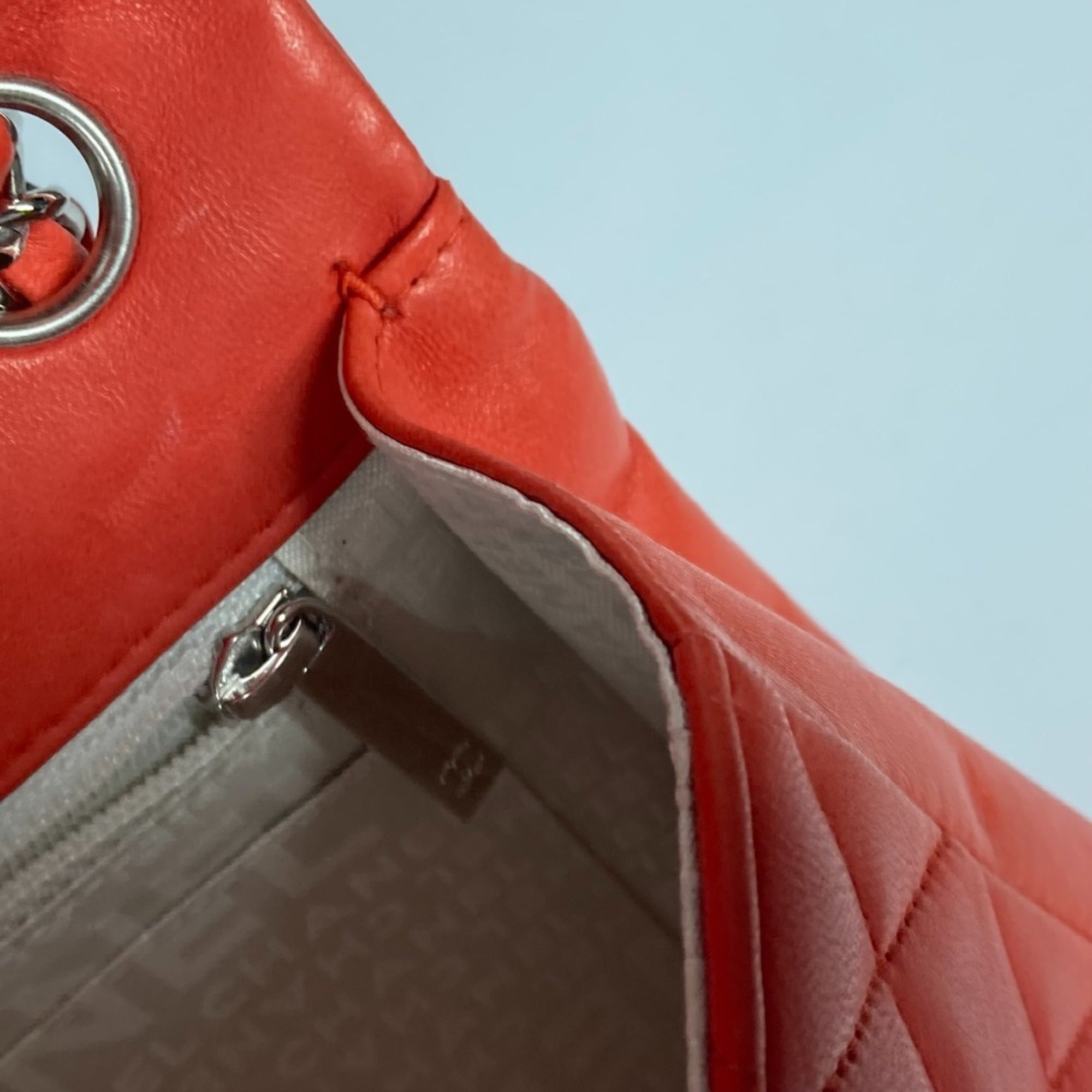 Chanel Red Color Leather Shoulder Bag