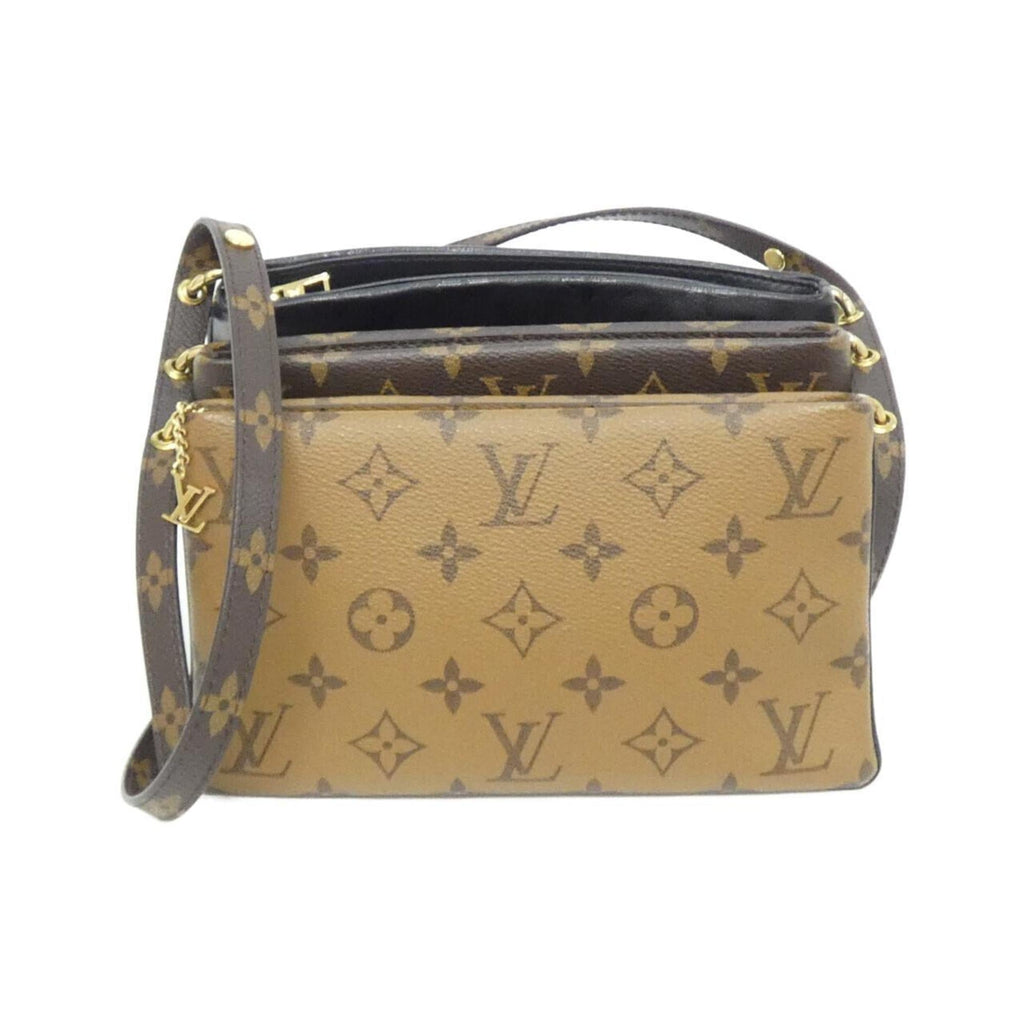 Louis Vuitton Monogram Black Marron Coated Canvas Leather Pochette Shoulder Bag