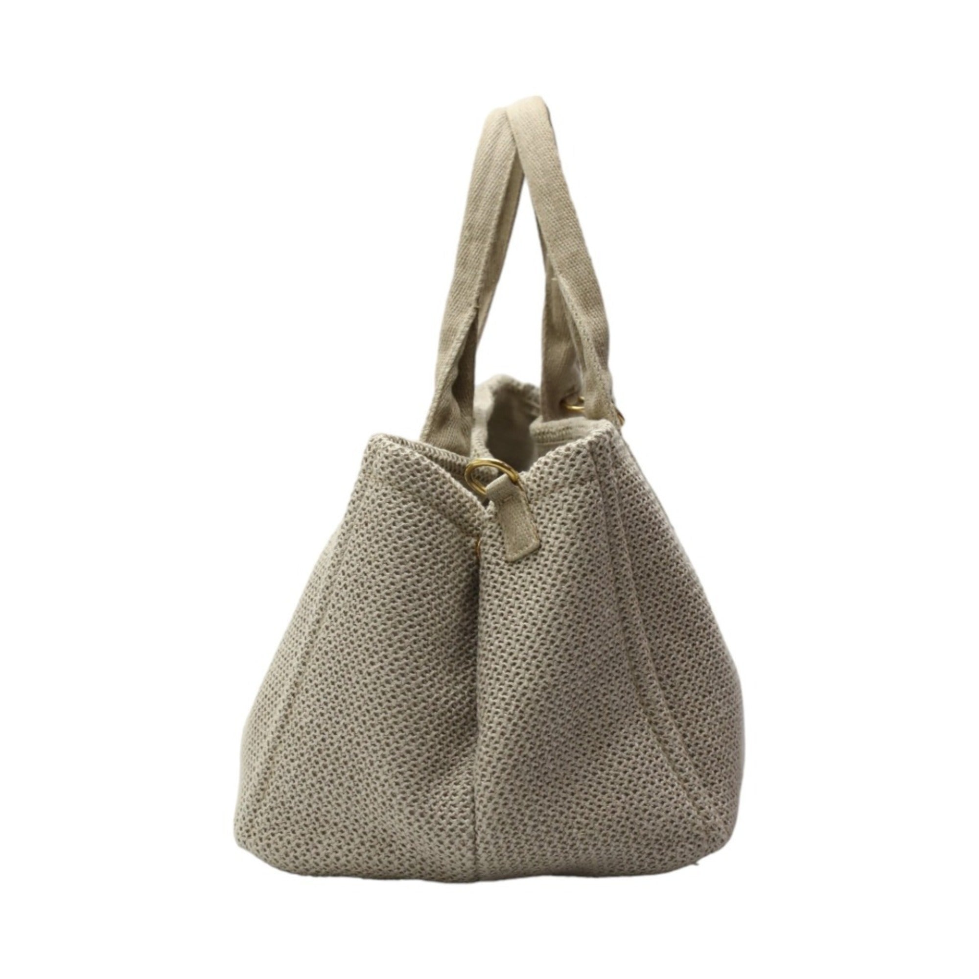 Prada Beige Canvas Tote Bag