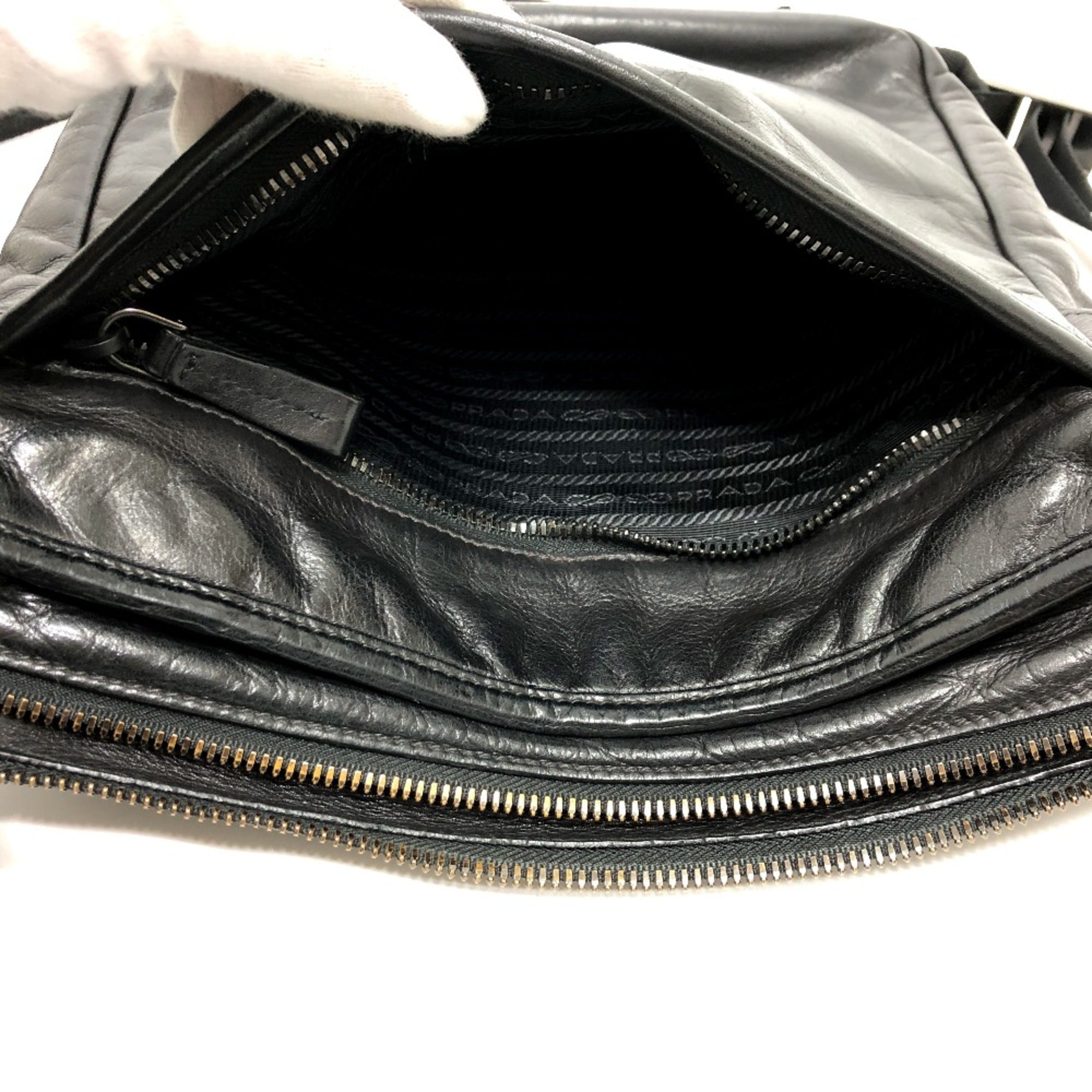 Prada Black Leather Shoulder Bag