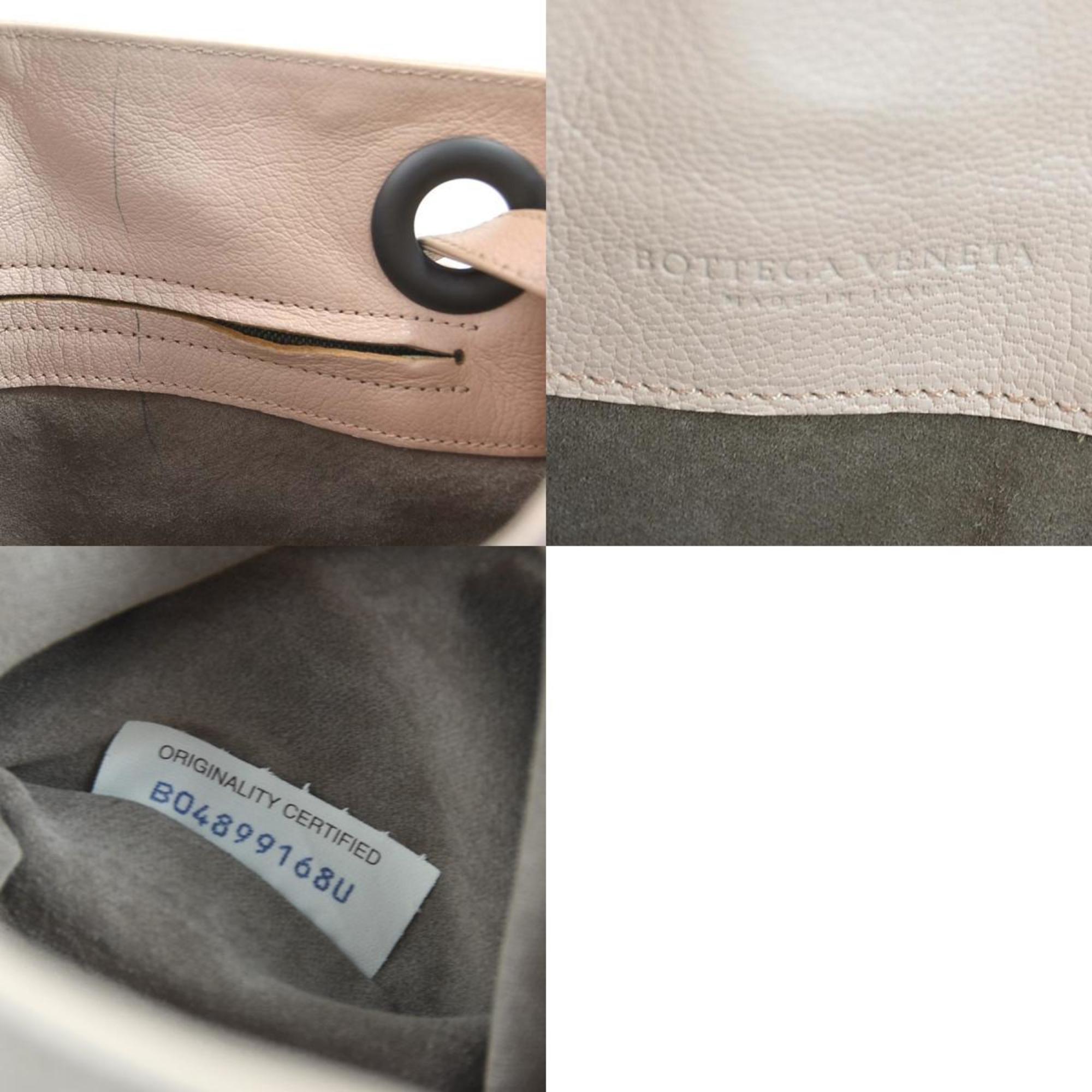 Bottega Veneta Pink Beige Leather Handbag