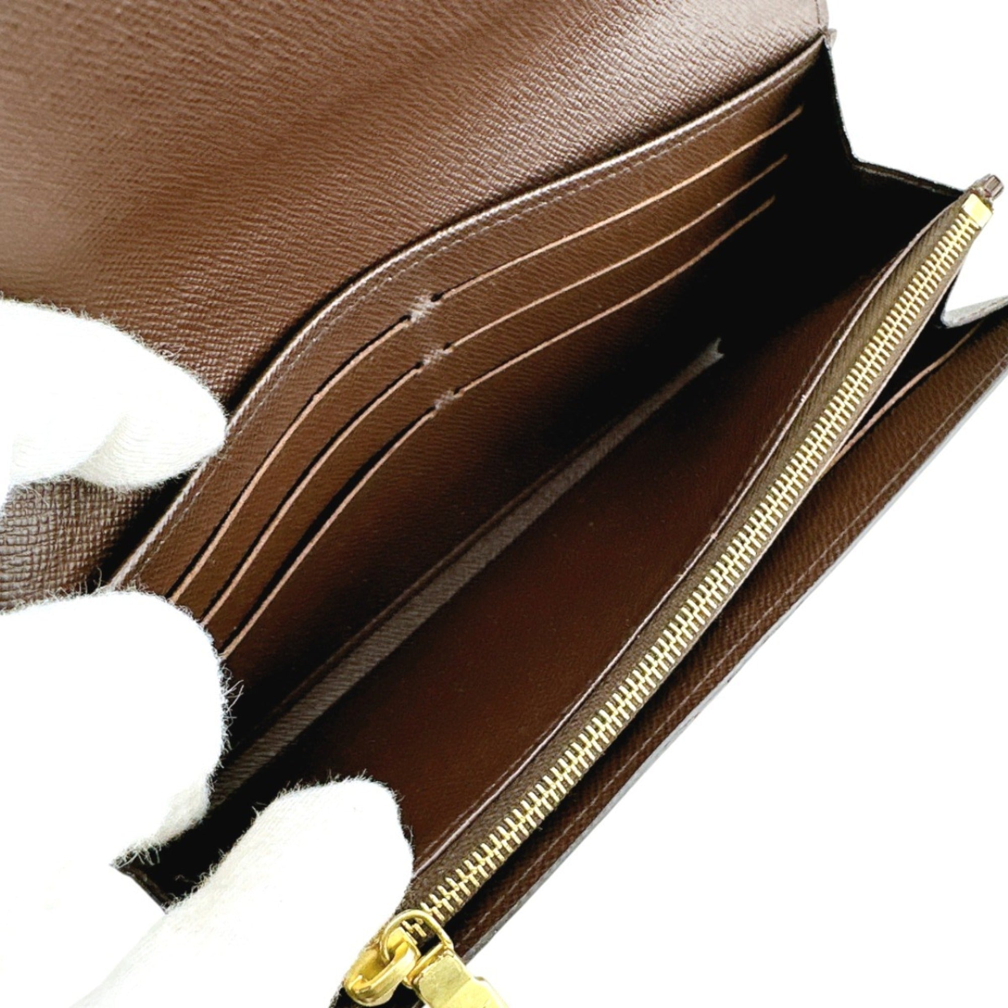 Louis Vuitton Brown Ebene Damier Canvas Long Wallet (Tri-Fold)