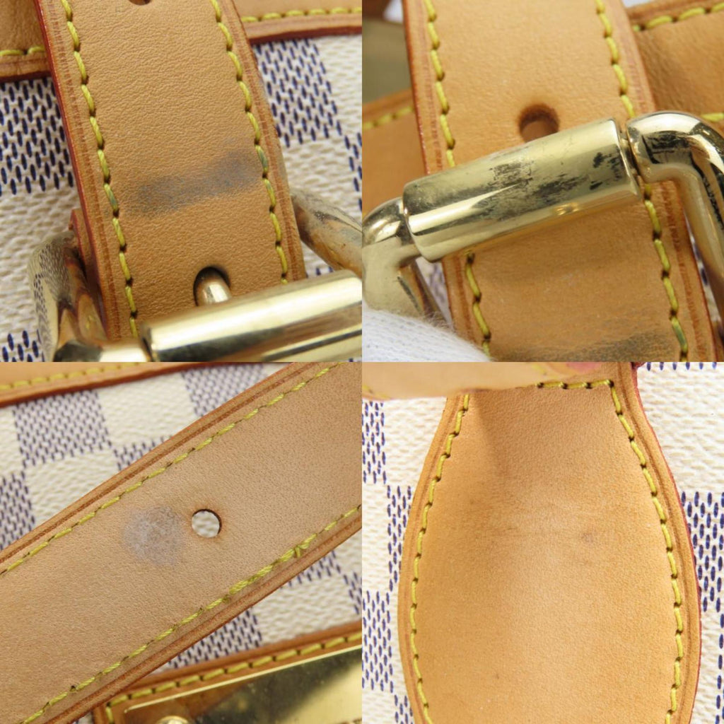 Louis Vuitton White Damier Azur Leather Tote Bag