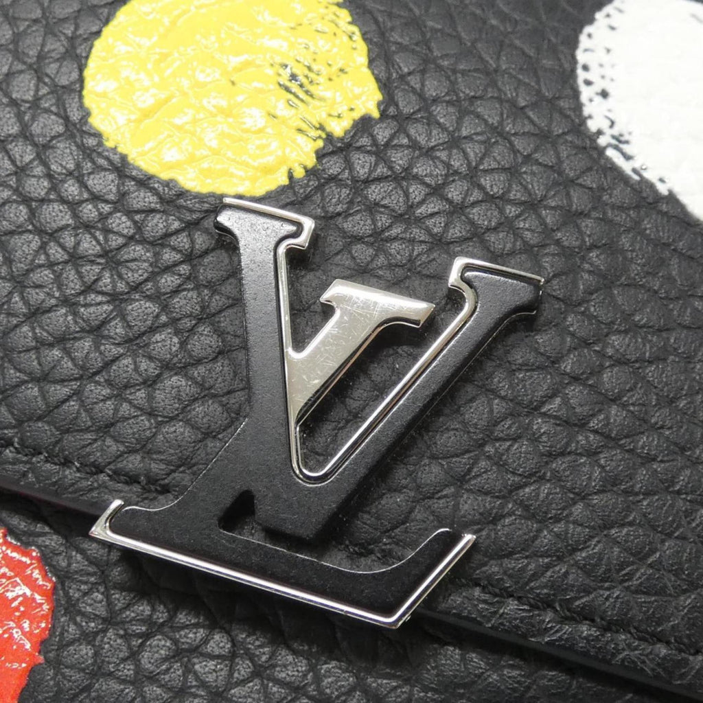 Louis Vuitton Black Leather Wallet (Tri-Fold)