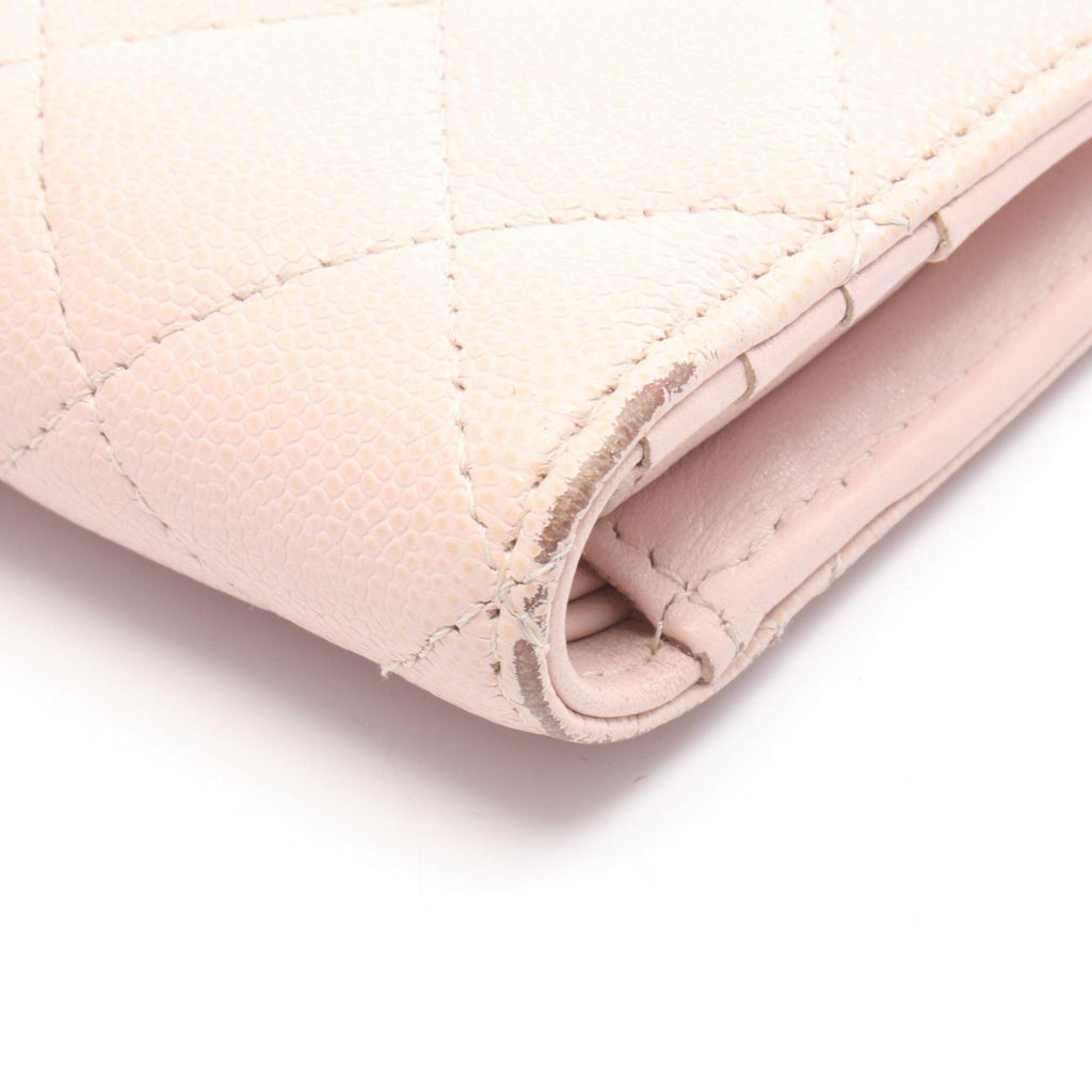 Chanel Pink Grained Calfskin Wallet (Bi-Fold)