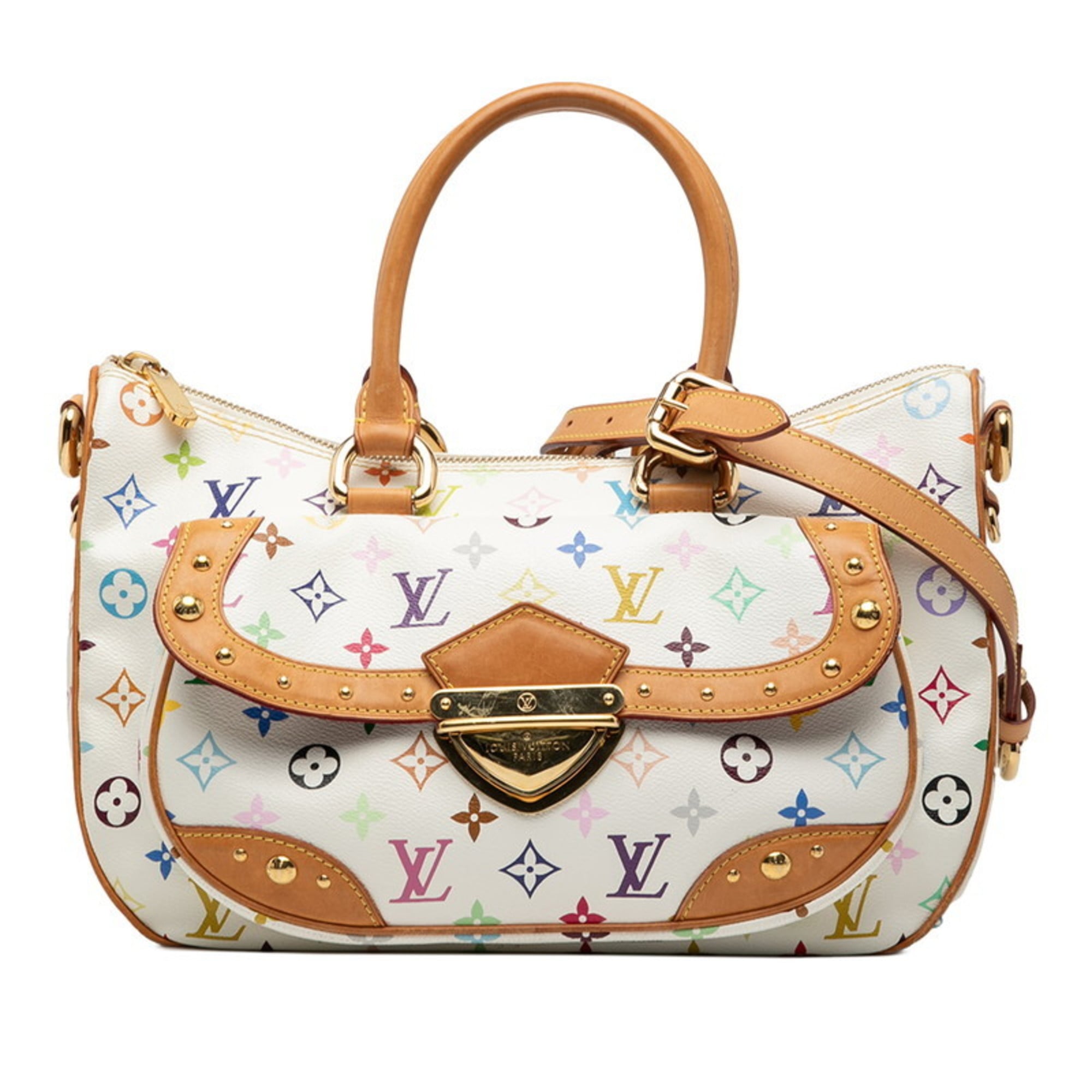Louis Vuitton Blanc Multi-Color White Pvc Leather Handbag Shoulder Bag