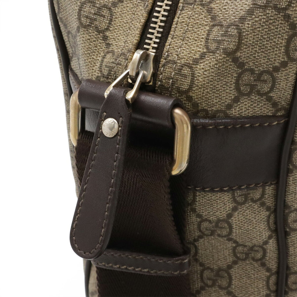 Gucci Gg Plus Beige Dark Brown Gg Supreme Leather Shoulder Bag (Pre-Owned)