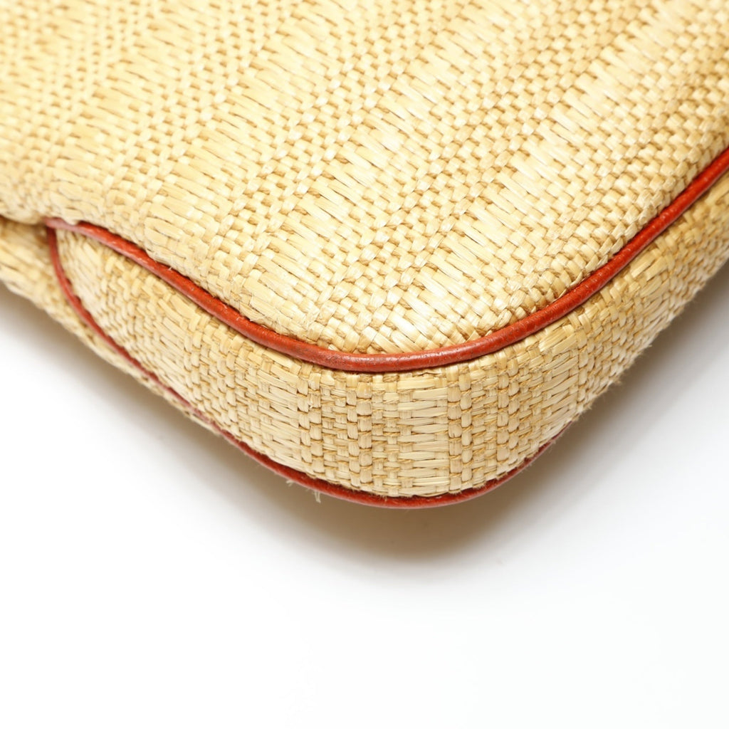 Gucci Jackie Beige Straw Raffia Shoulder Bag (Pre-Owned)