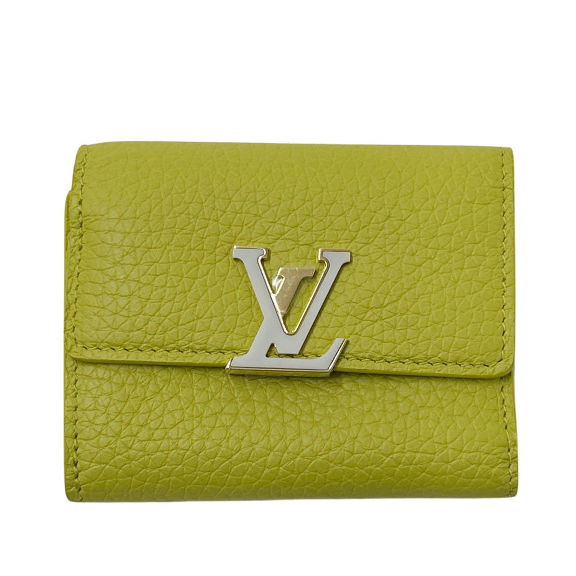 Louis Vuitton Taurillon Yellow Leather Wallet (Tri-Fold)