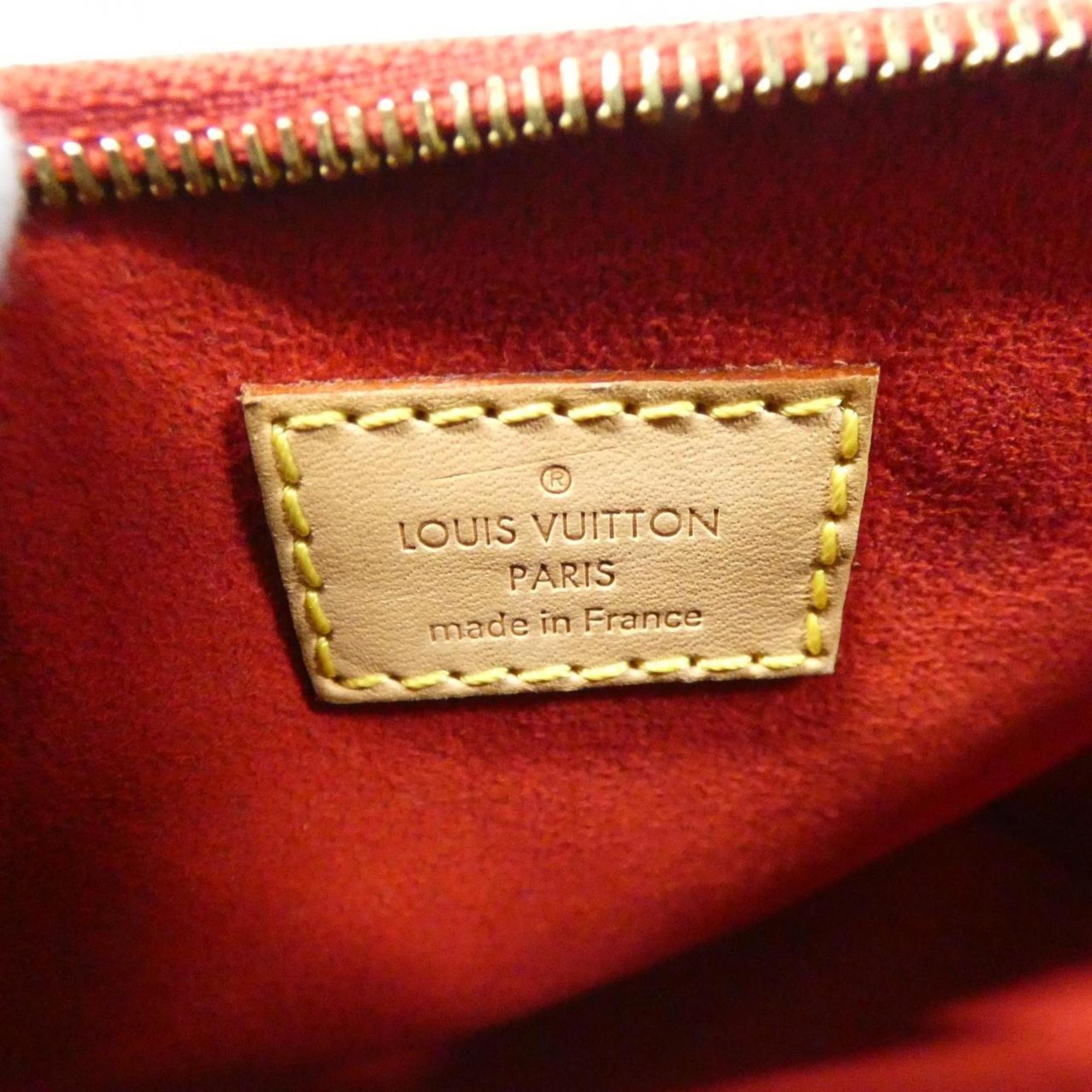 Louis Vuitton Monogram Cerise Marron Coated Canvas Leather Handbag