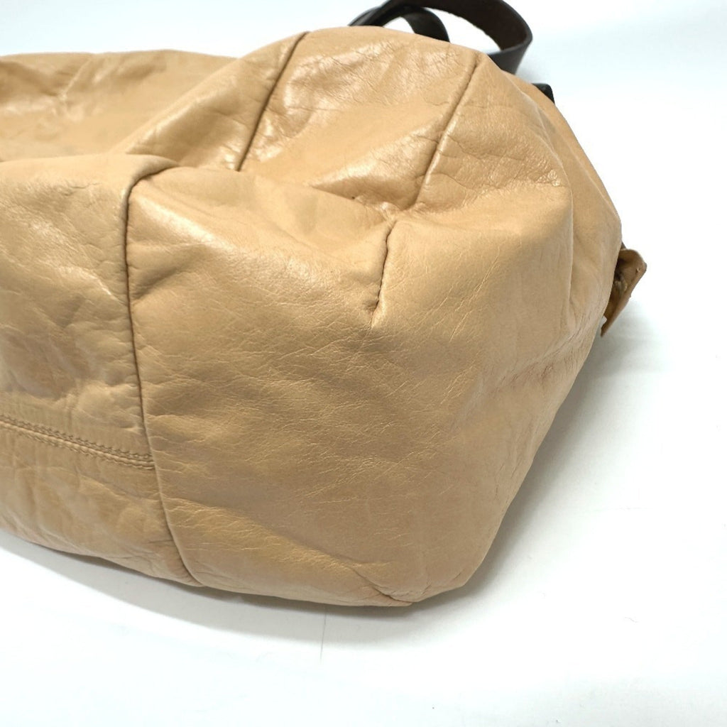 Celine Beige Leather Handbag Tote Bag