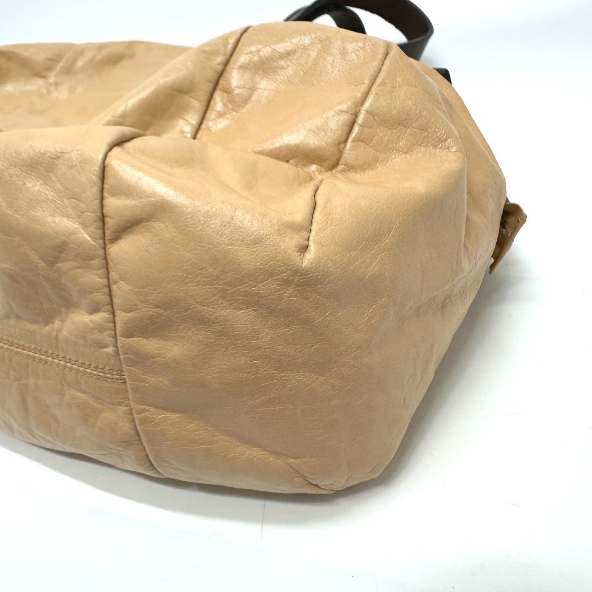 Celine Beige Leather Handbag Tote Bag