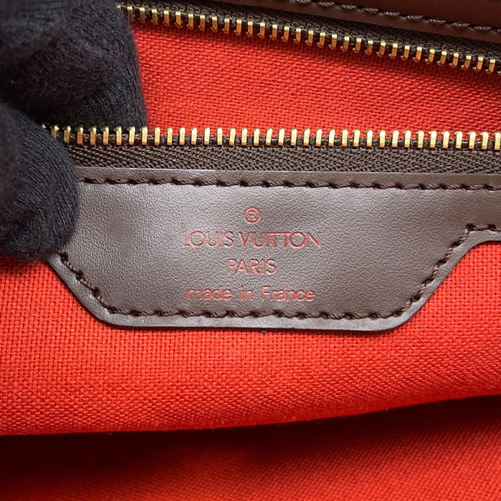 Louis Vuitton Damier Damier Canvas Ebene Red Color Shoulder Bag Tote Bag
