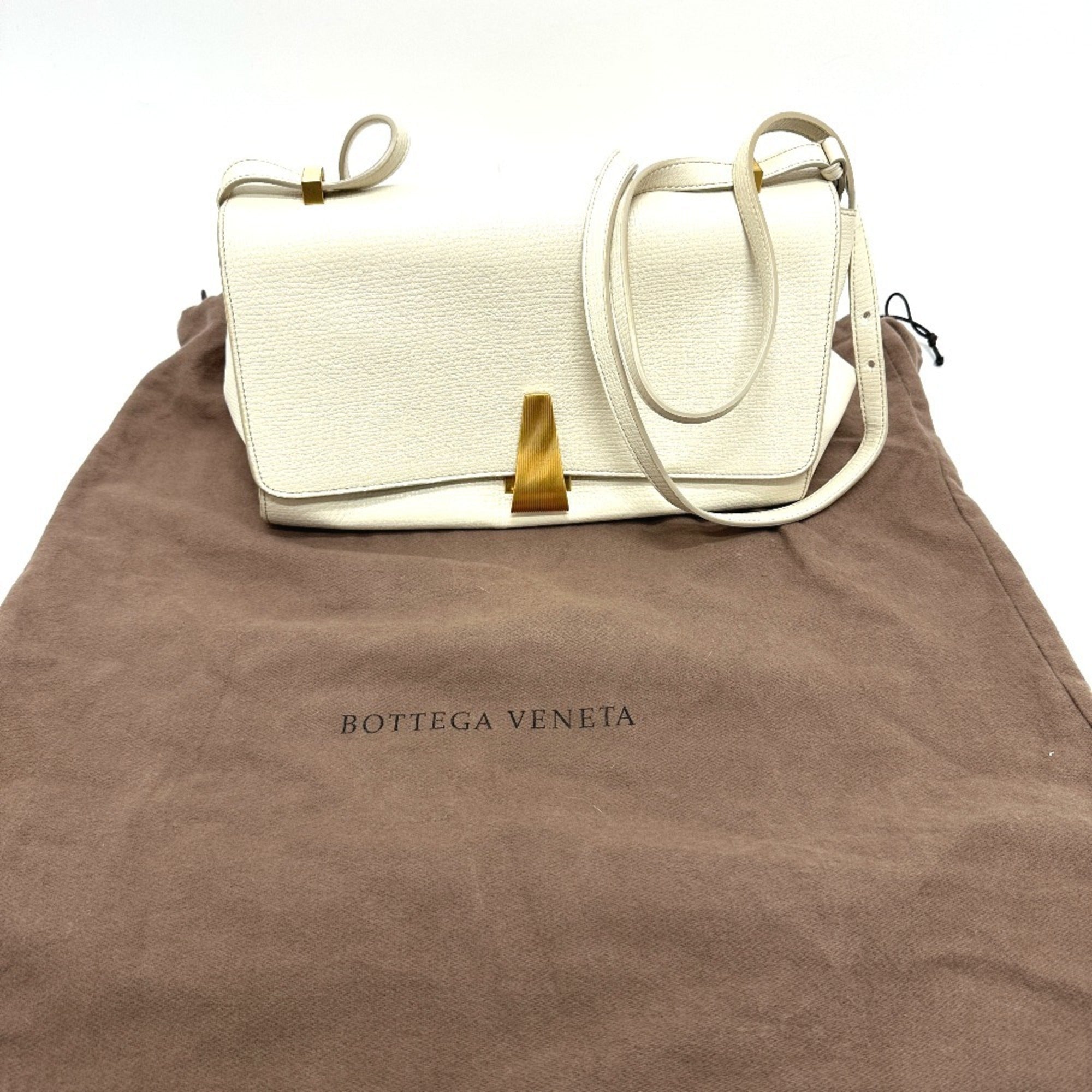 Bottega Veneta Ivory White Leather Shoulder Bag