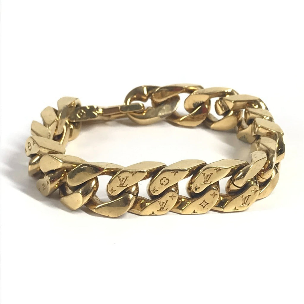 Louis Vuitton Monogram Gold Metal Charm Bracelet