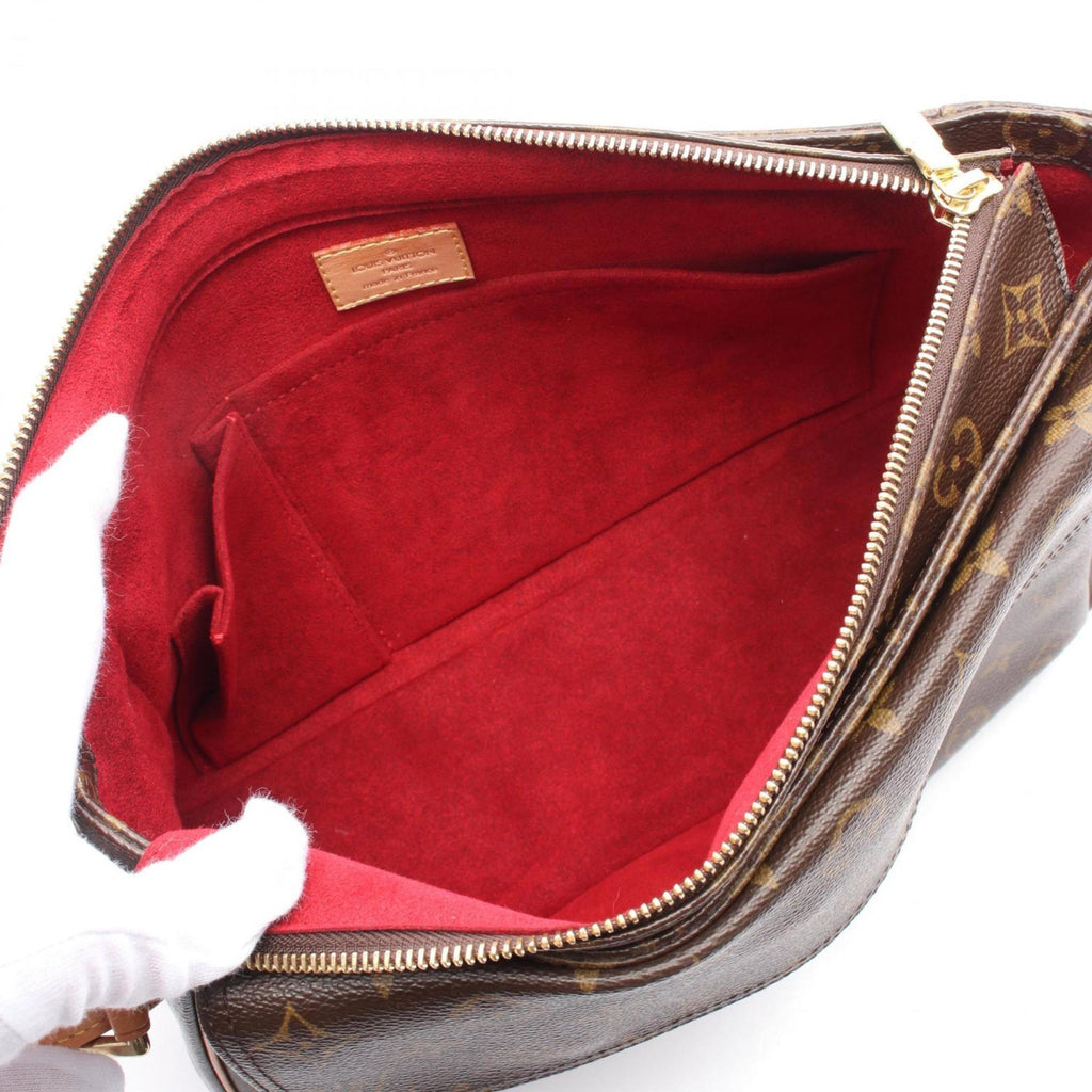 Louis Vuitton Monogram Brown Coated Canvas Leather Shoulder Bag