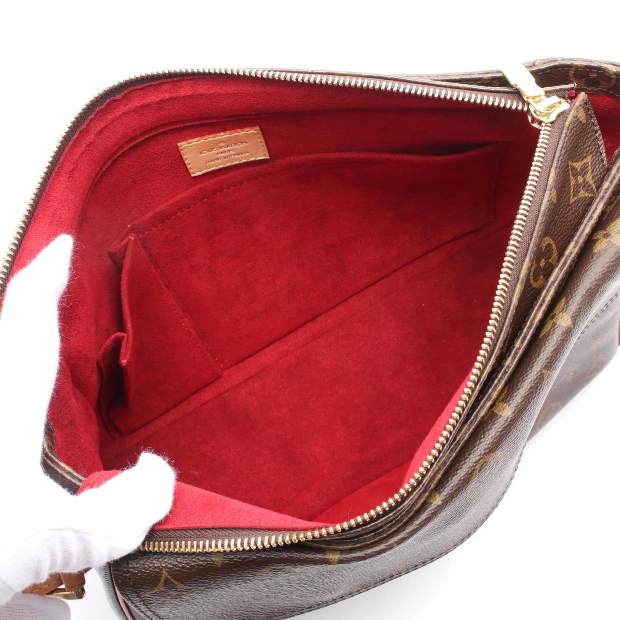Louis Vuitton Monogram Brown Coated Canvas Leather Shoulder Bag