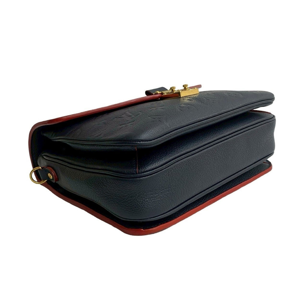 Louis Vuitton Navy Red Color Leather Handbag Shoulder Bag