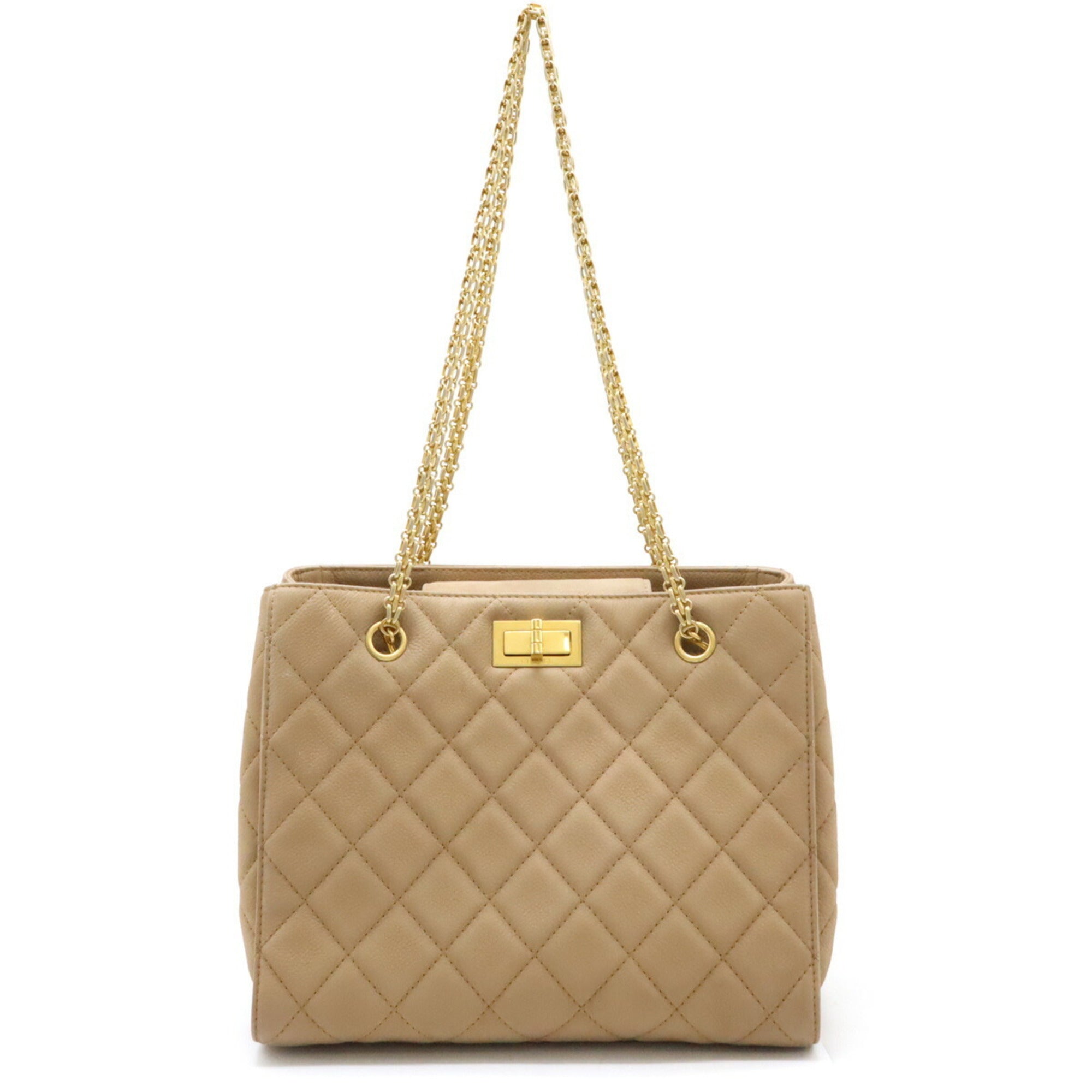 Chanel Beige Caviar Leather Shoulder Bag Tote Bag