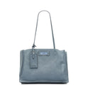 Prada Blue Light Blue Gray Leather Shoulder Bag Tote Bag