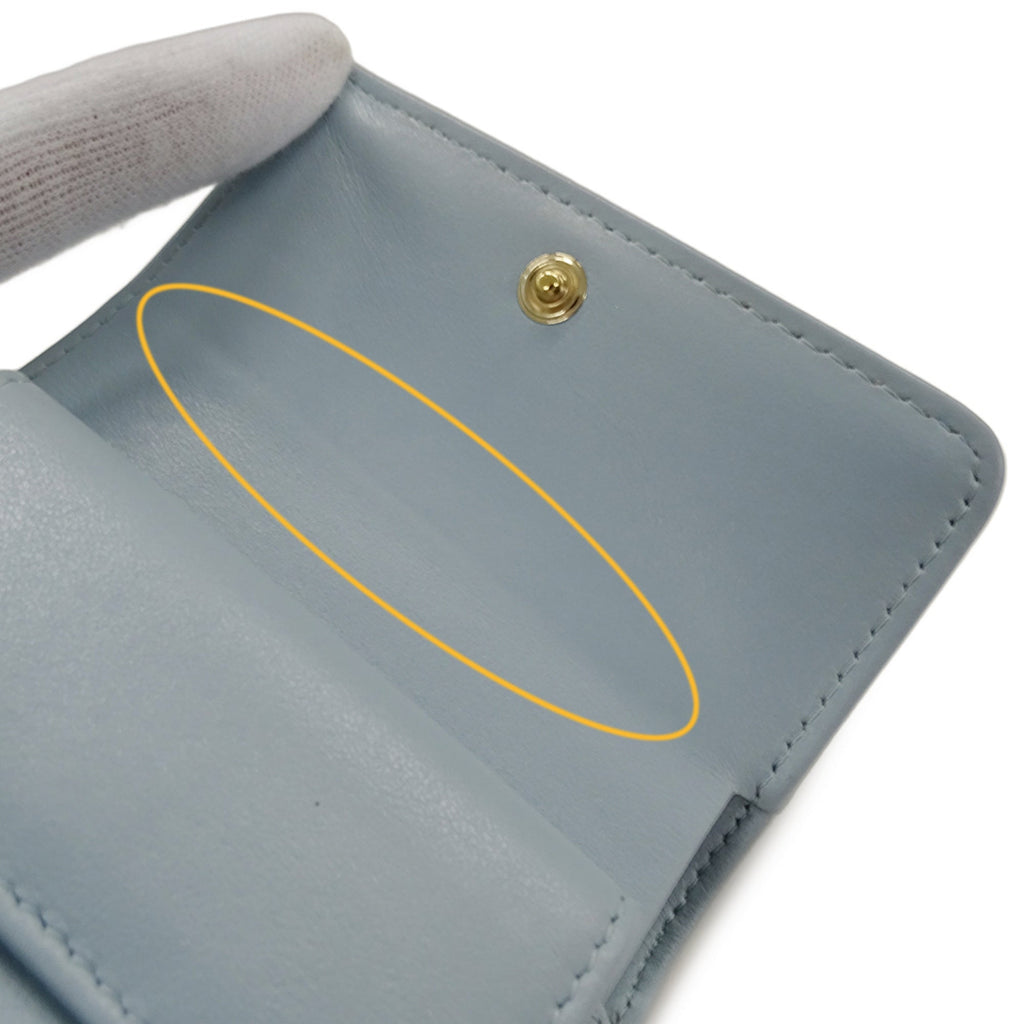 Chanel Light Blue Grained Calfskin Wallet (Tri-Fold)