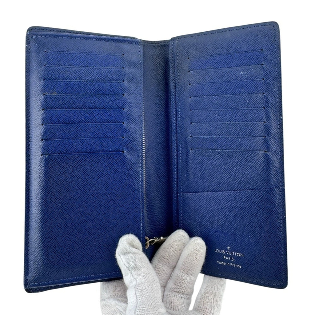 Louis Vuitton Blue Taigarama Leather Long Wallet