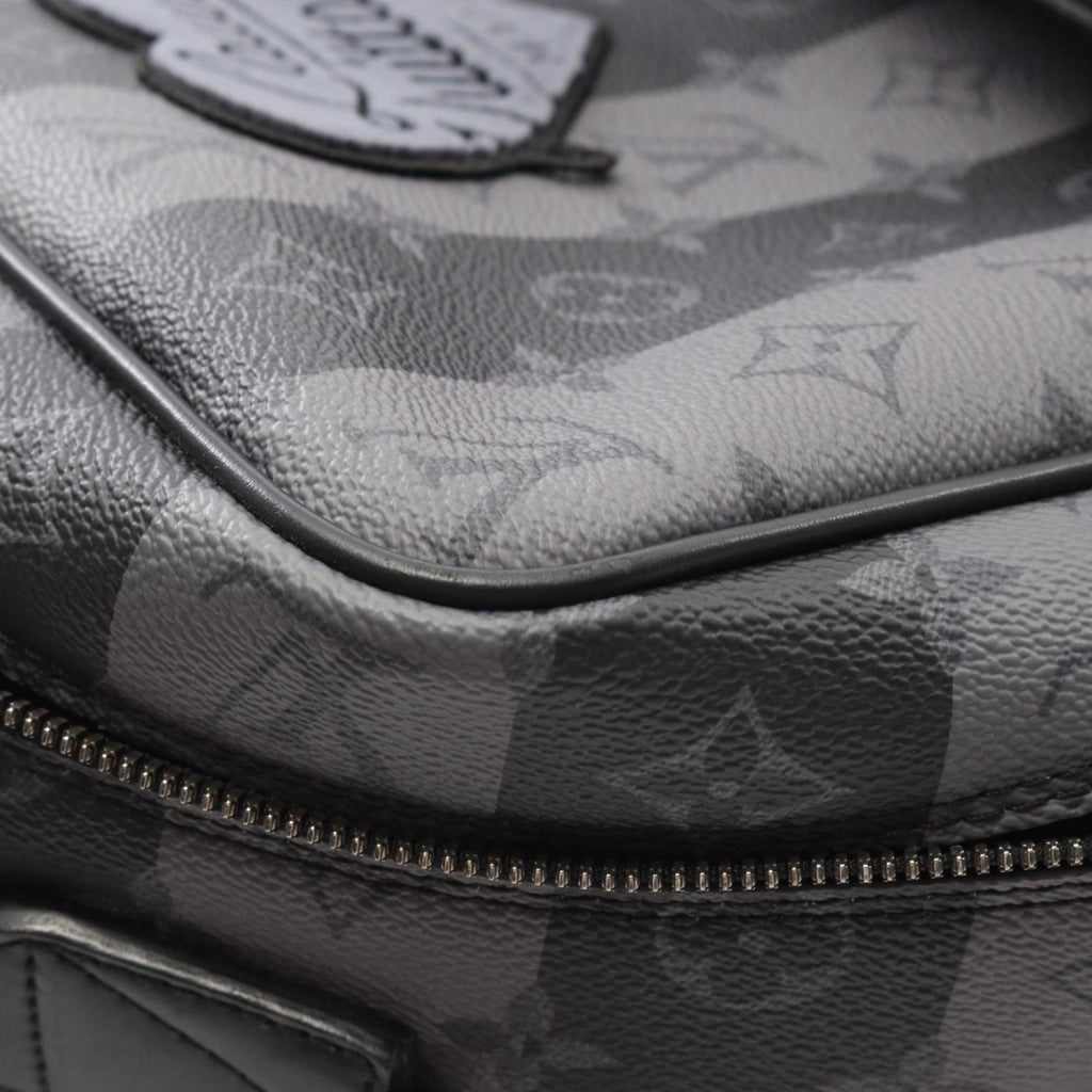 Louis Vuitton Black Gray Coated Canvas Backpack