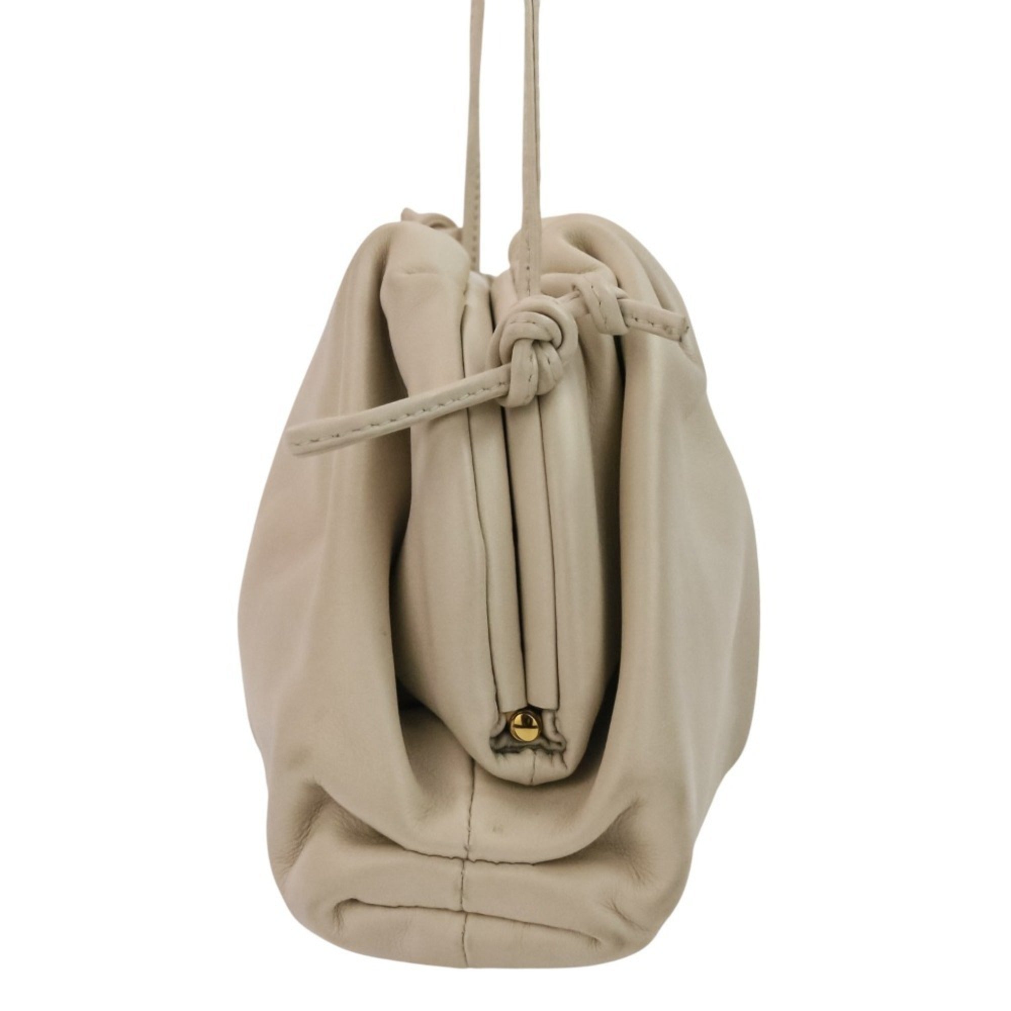 Bottega Veneta Ivory Leather Shoulder Bag