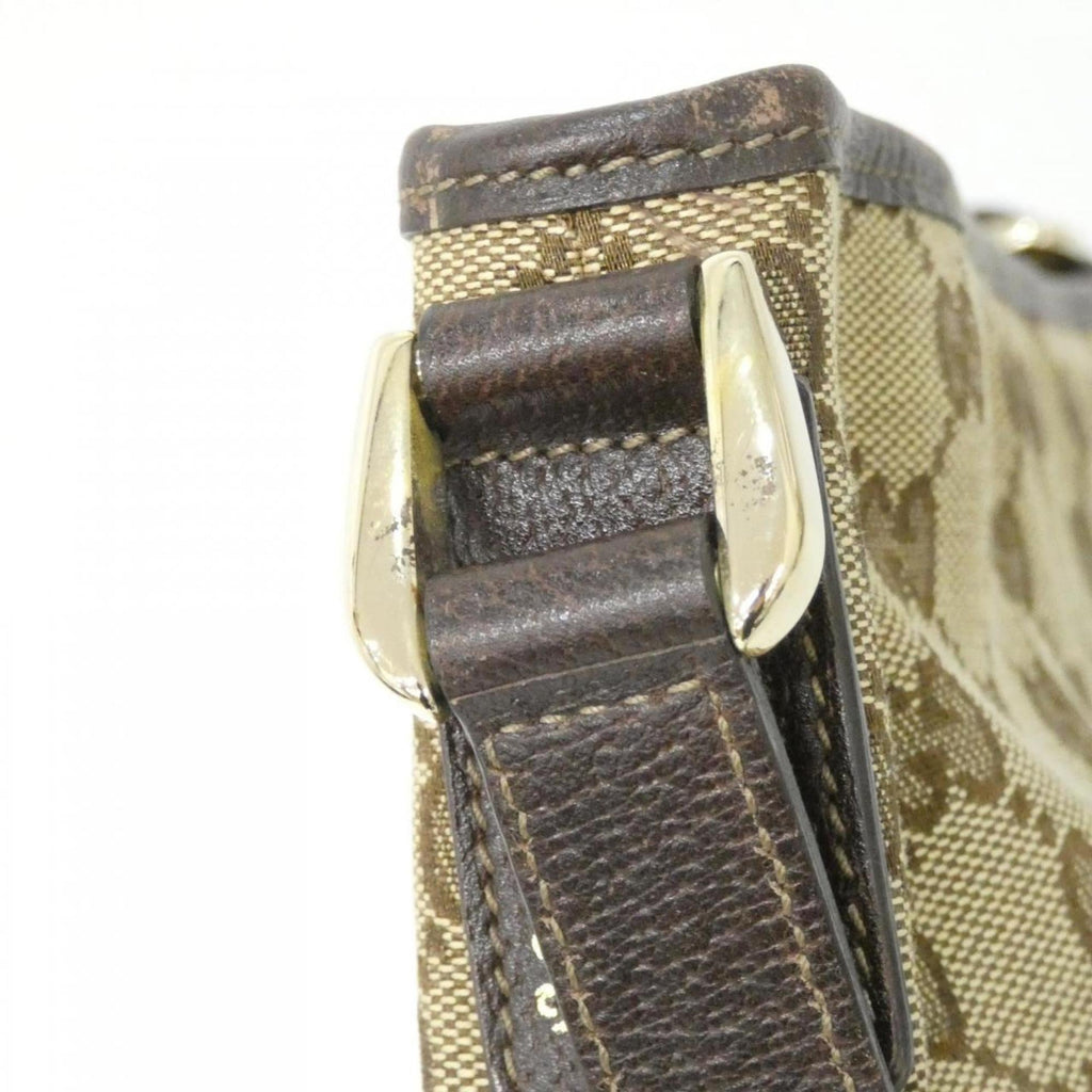 Gucci Beige Brown Gg Canvas Shoulder Bag (Pre-Owned)