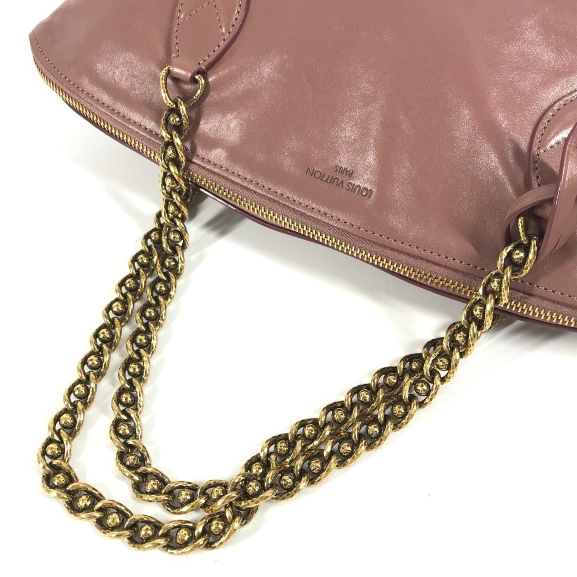 Louis Vuitton Pink Rose Leather Shoulder Bag Tote Bag