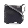 Gucci Black Canvas Leather Handbag Shoulder Bag (Pre-Owned)