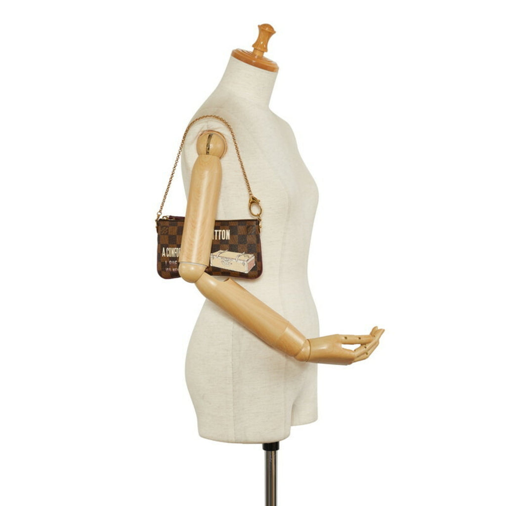 Louis Vuitton Brown Pvc Leather Pochette Pouch