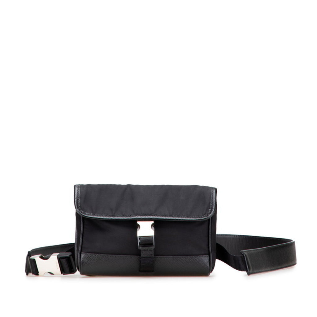 Prada Black Nylon Leather Fanny Pack