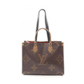 Louis Vuitton Beige Brown Coated Canvas Leather Tote Bag