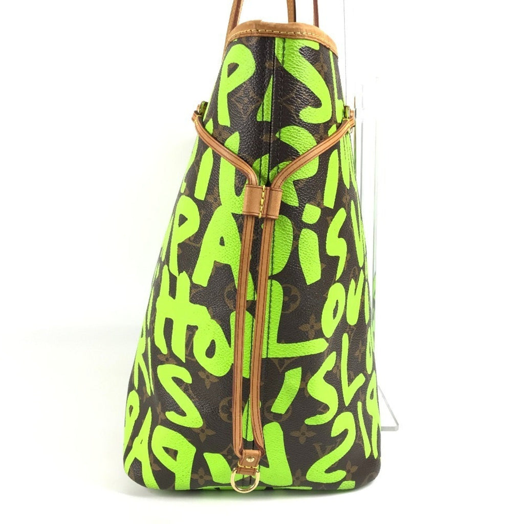 Louis Vuitton Brown Green Vert Monogram Graffiti Shoulder Bag Tote Bag