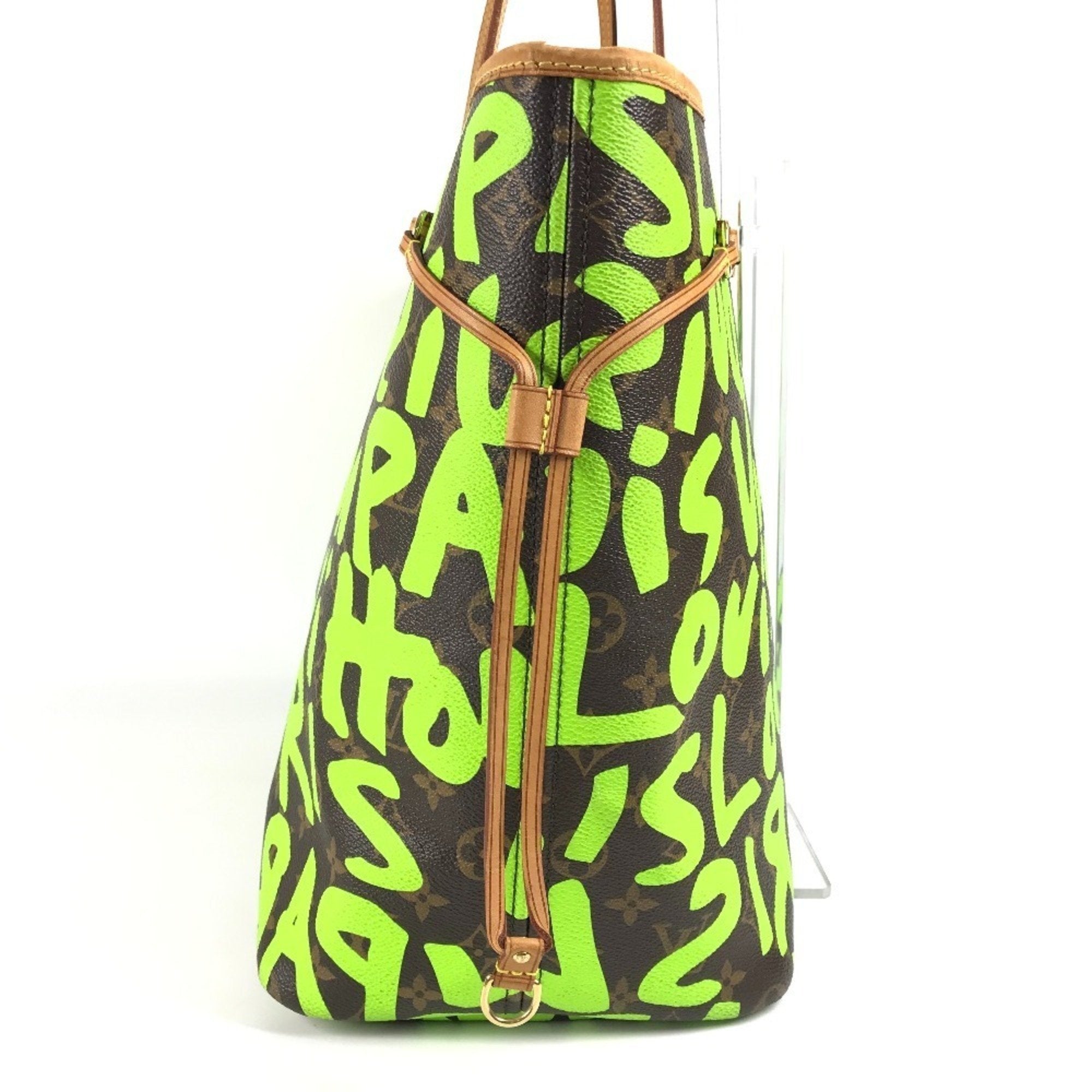 Louis Vuitton Brown Green Vert Monogram Graffiti Shoulder Bag Tote Bag