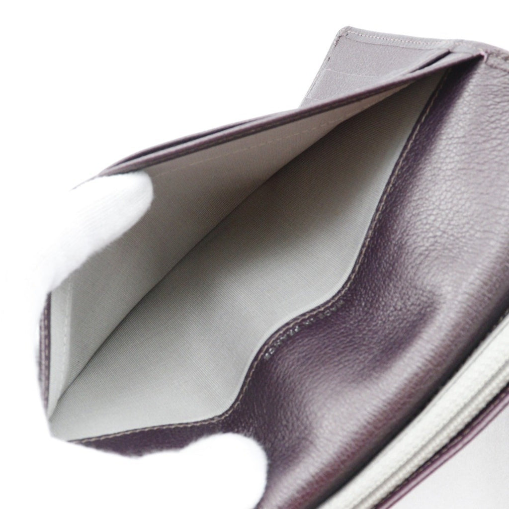 Chanel Metallic Purple Leather Long Wallet (Bi-Fold)