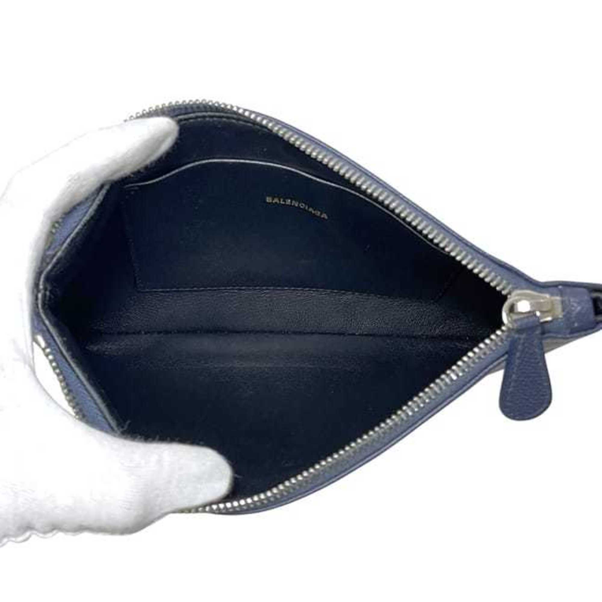 Balenciaga Navy Leather Clutch Bag Pouch