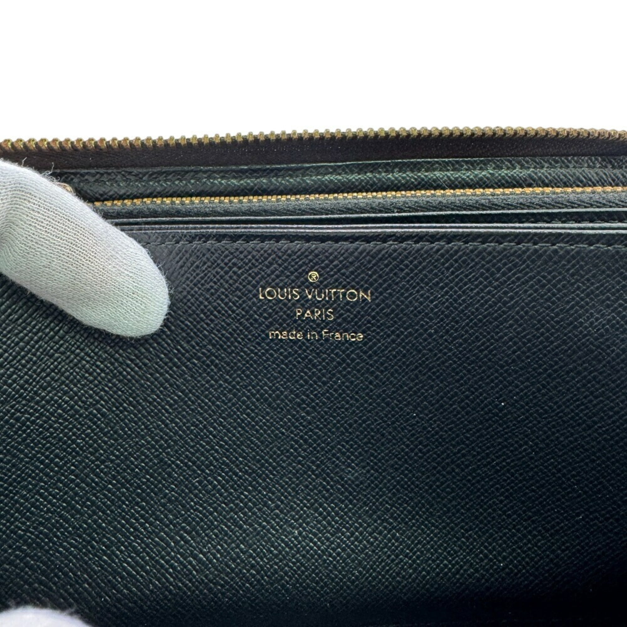 Louis Vuitton Black Brown Camel Leather Long Wallet