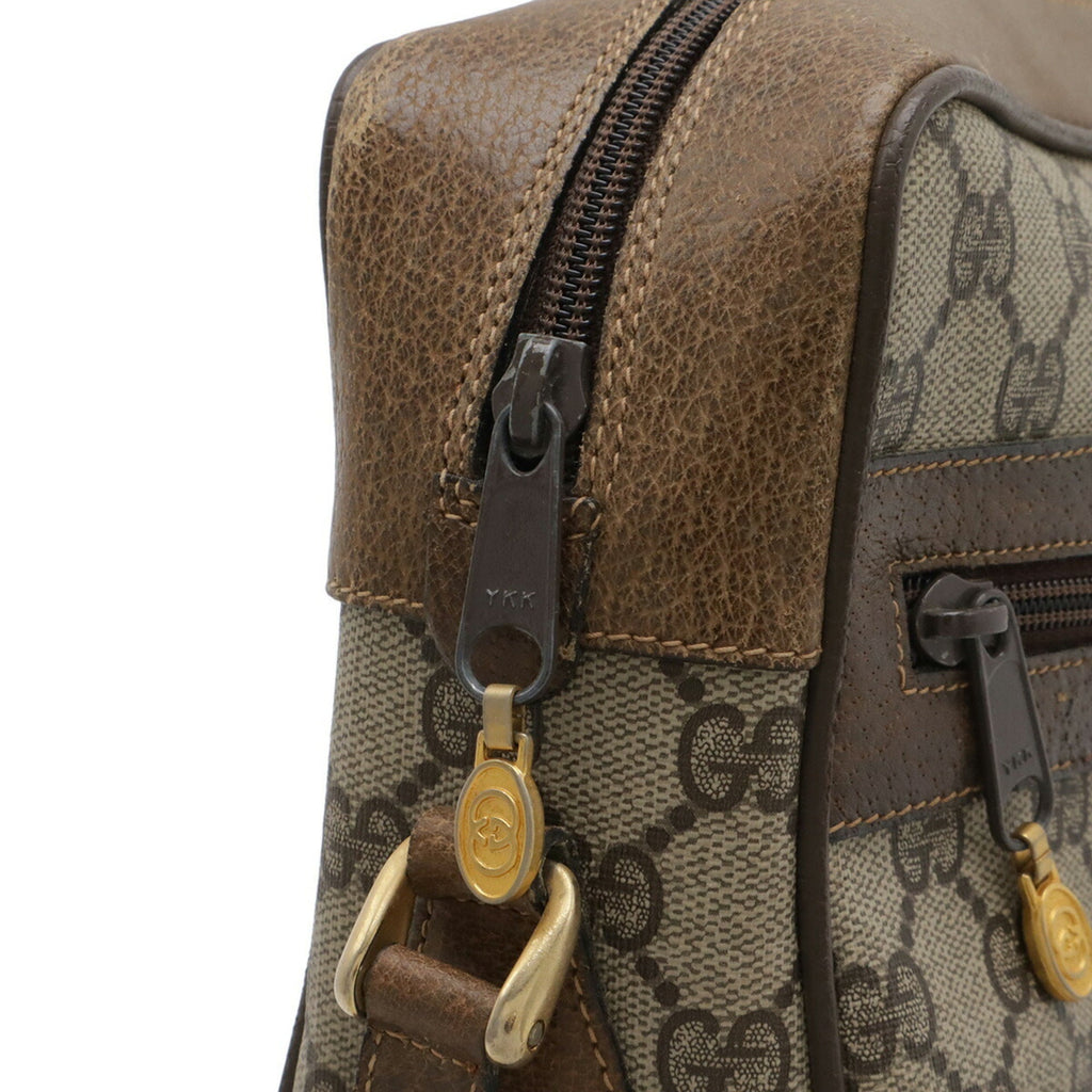 Gucci Beige Brown Green Red Color Coated Canvas Leather Pochette Shoulder Bag (Pre-Owned)