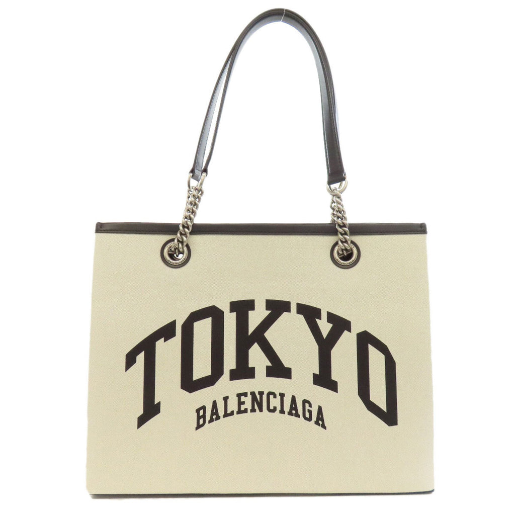 Balenciaga Black White Canvas Tote