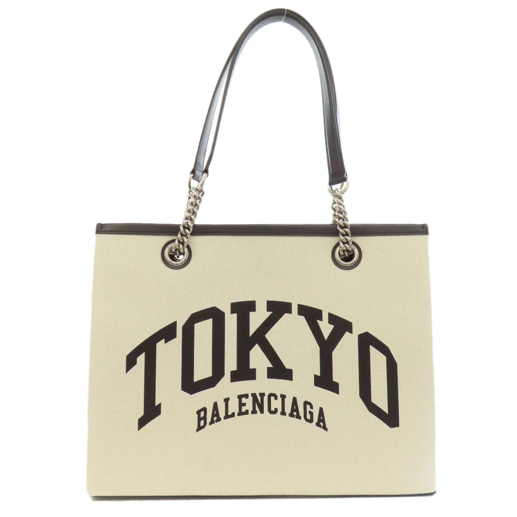 Balenciaga Black White Canvas Tote