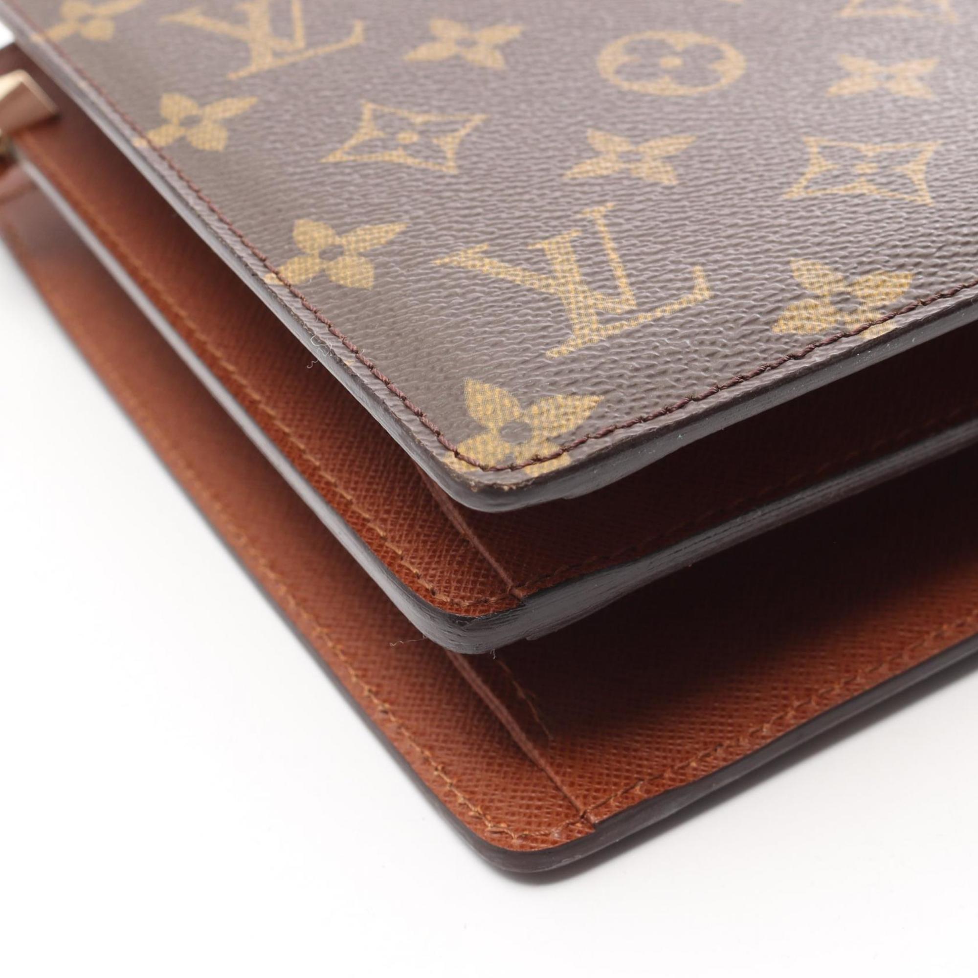 Louis Vuitton Brown Monogram Coated Canvas Leather Shoulder Bag