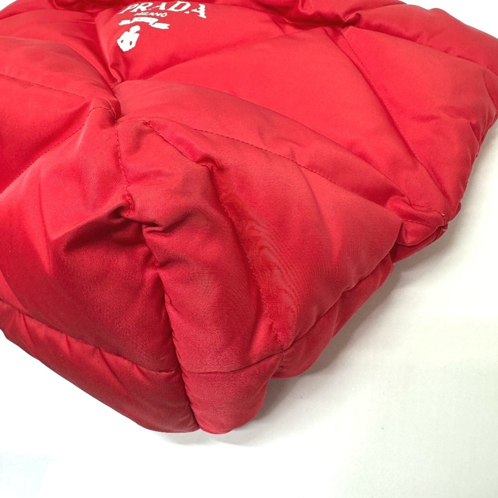 Prada Red Color Nylon Tote Bag